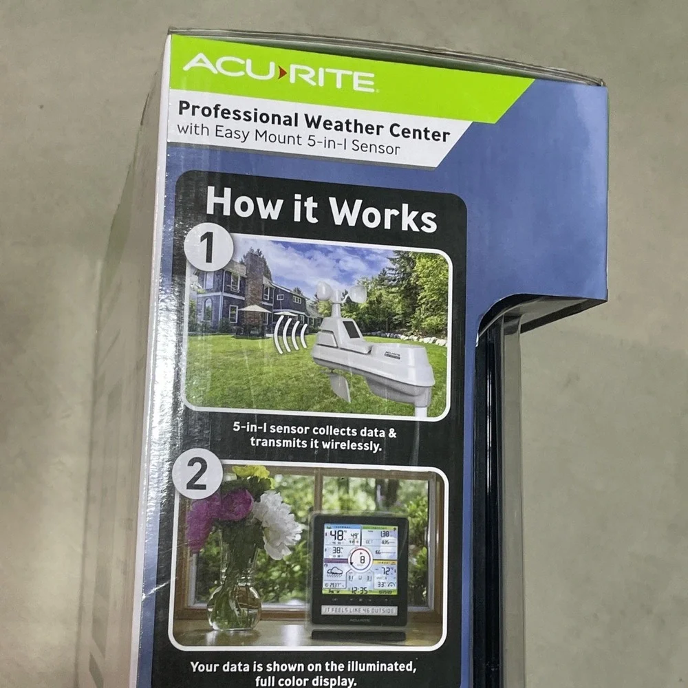 NEW AcuRite Professional Weather Center w/ Easy Mount 5-in-1 Sensor Sealed Box